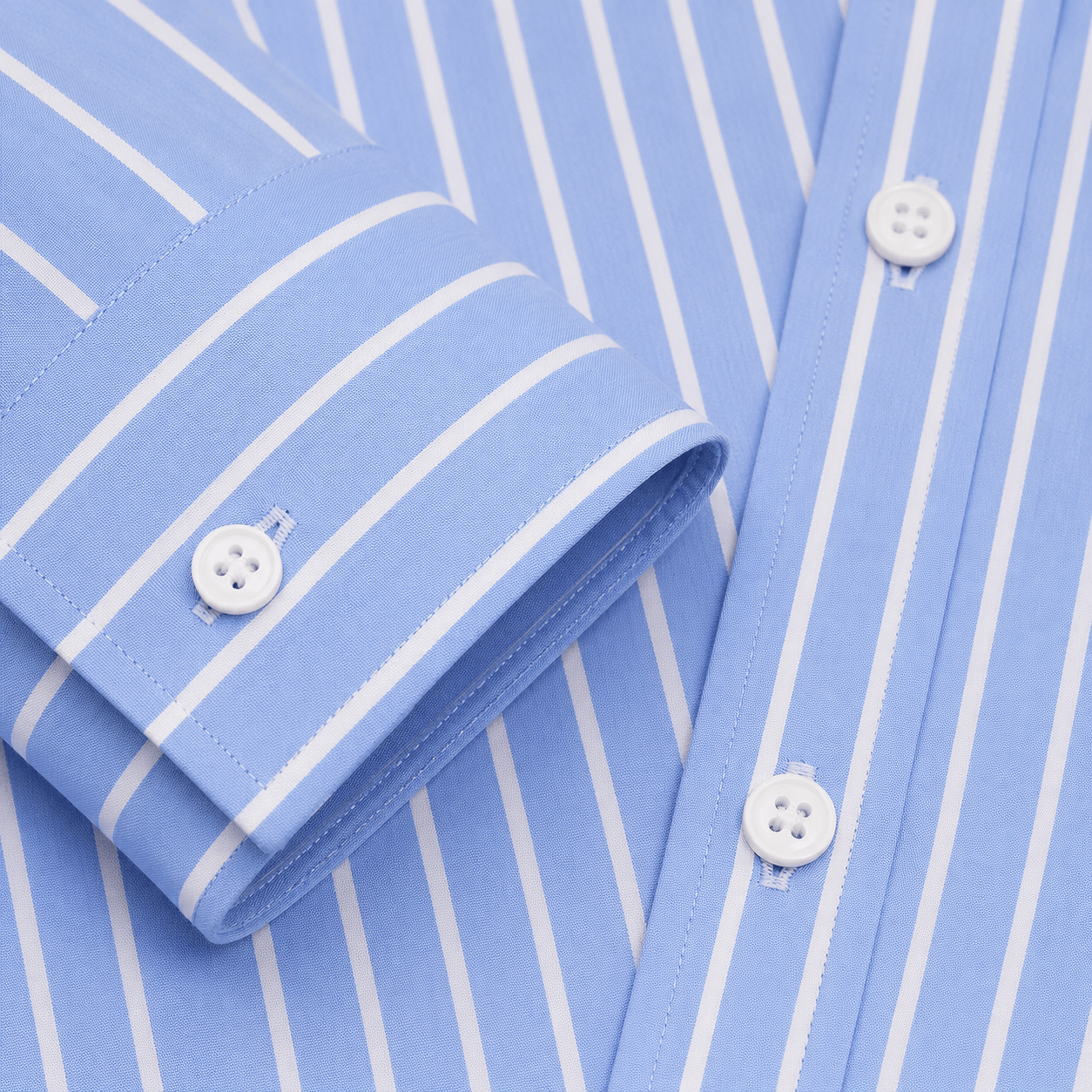 Light Blue Striped Formal Shirt For Men