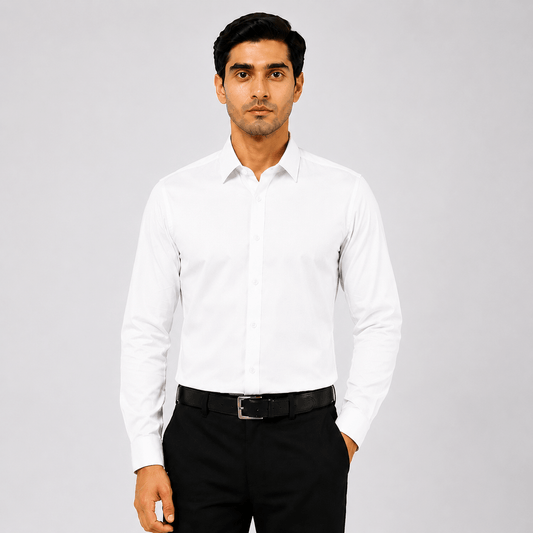 White Premium Formal Shirt For Men