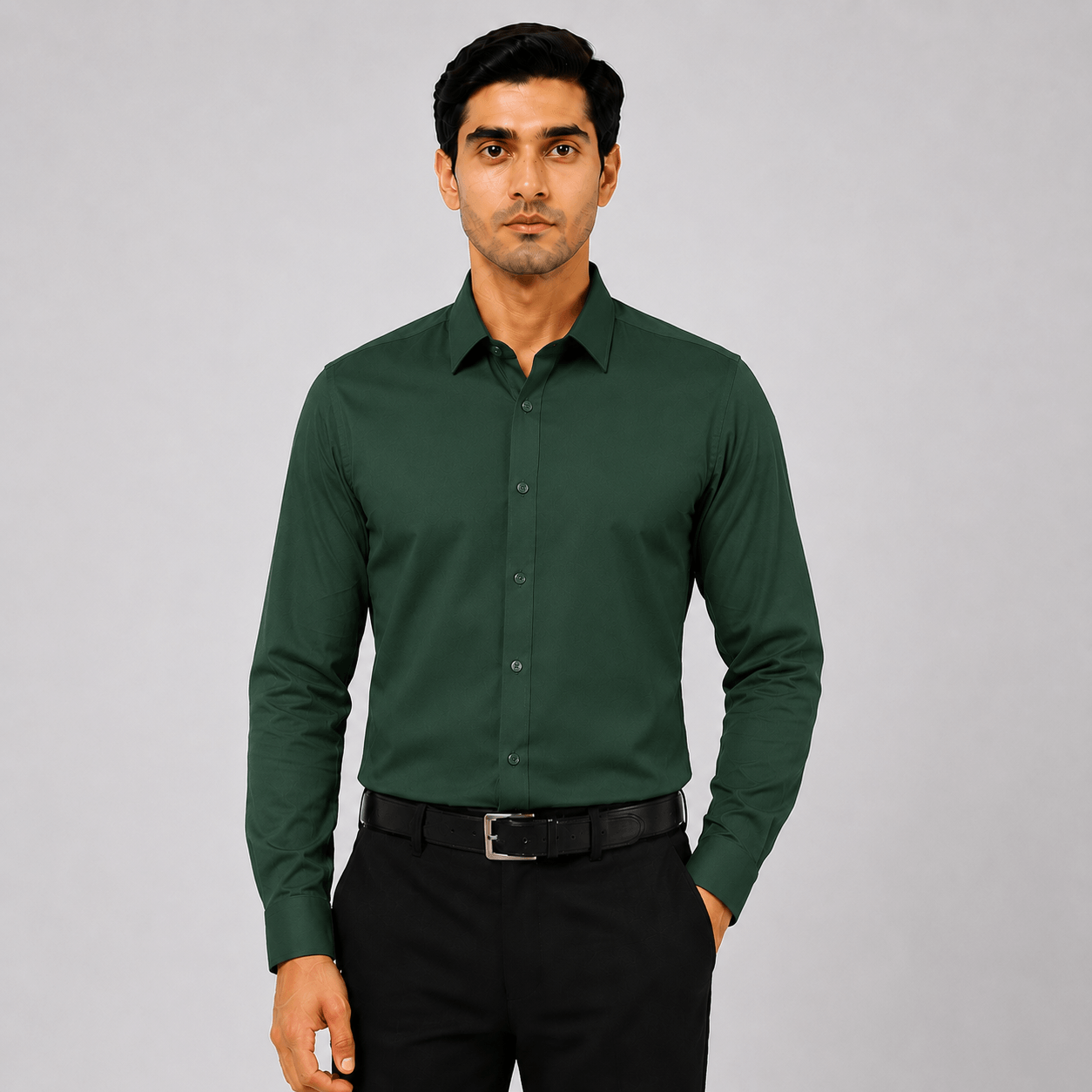 Dark Forest Green Premium Formal Shirt For Men