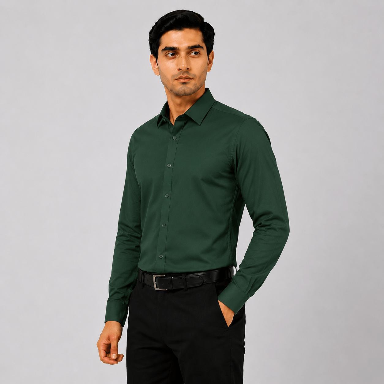 Dark Forest Green Premium Formal Shirt For Men