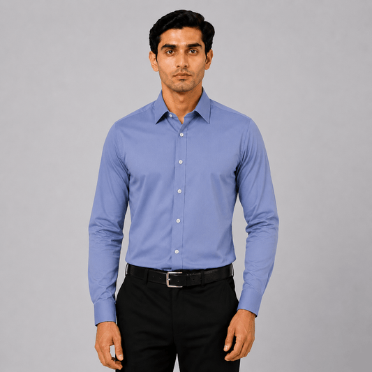 Periwinkle Blue Premium Formal Shirt For Men